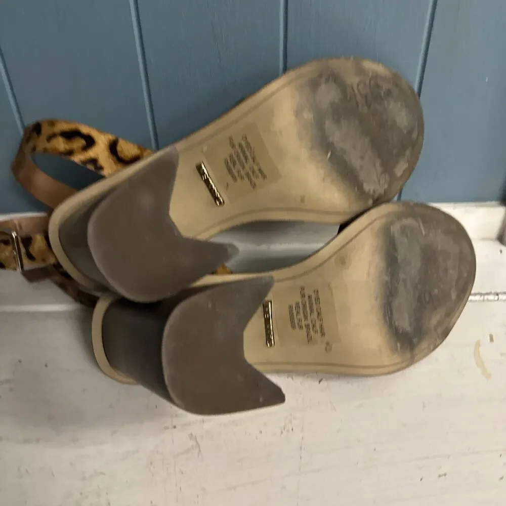 Gianni‎ Bini Marilane Leopard Calfhair Sandals Women's Size 9M